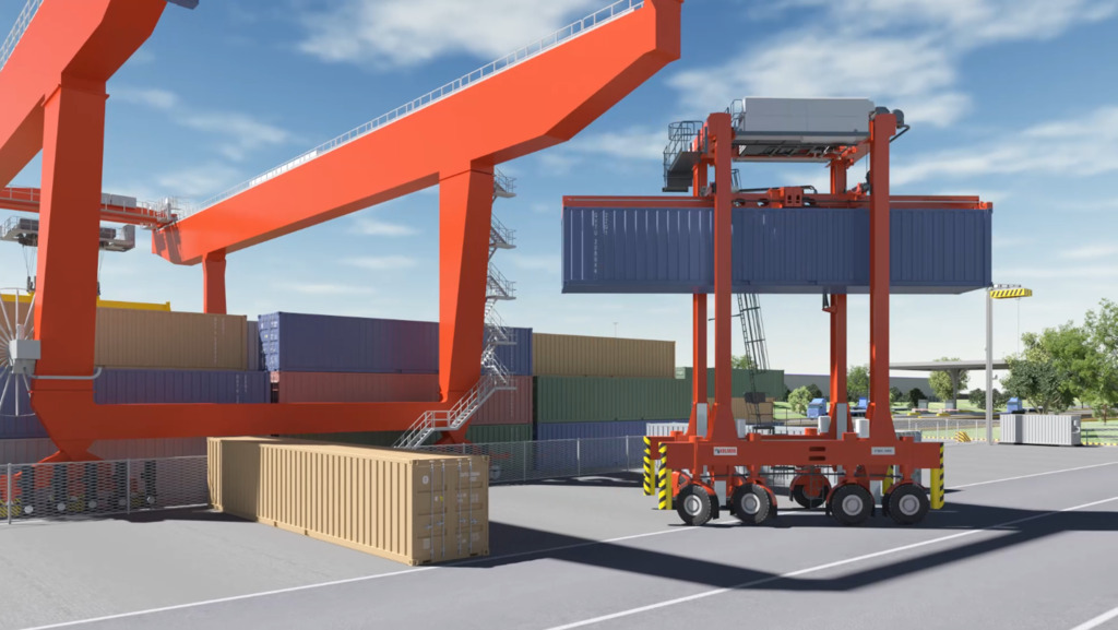 Kalmar Straddle Carrier at rail terminal